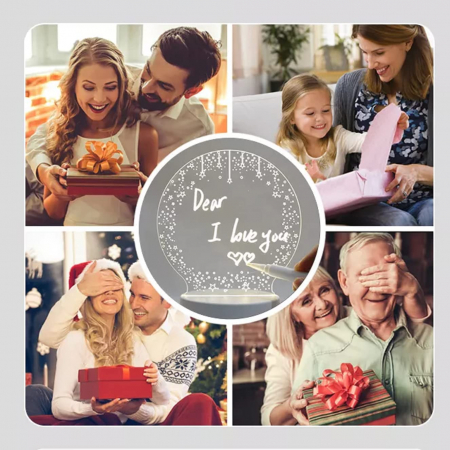 Lampa Led cu mesaj luminos personalizabil 3D cu stilou incarcare usb, alb [1]