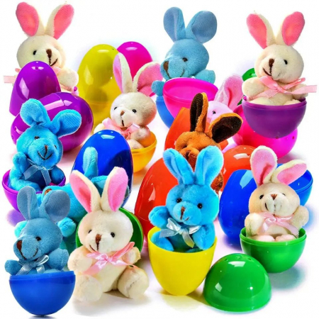 Ou de jucarie pentru Egg Hunt cu plus iepuras surpriza pentru copii, multicolor [4]