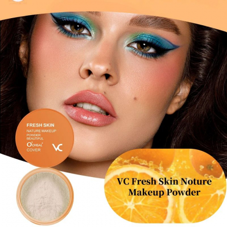 Pudra de fixare libera, rezistenta la apa, matifianta, controlul uleiului, pudra minerala pentru fata cu Vitamina C [1]