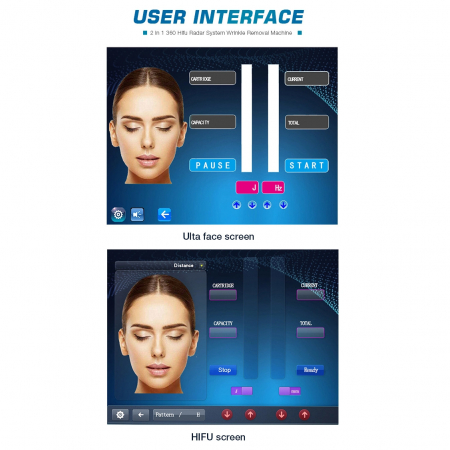  Aparat HIFU 2 in 1 Remodelare Faciala, Lifting, Radar V Line Profesional High Intensity Focused Ultrasound [6]