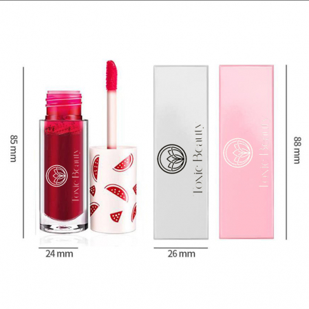 Ruj lichid tip tatuaj 2in1 pentru buze si obraji waterproof cu efect mat si miros delicios de cirese, visiniu [5]