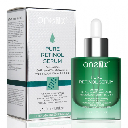 Masti pentru ten si gomaje - Serum cu retinol pur pentru ten fara riduri cu aspect fin, zi-noapte, 30ml