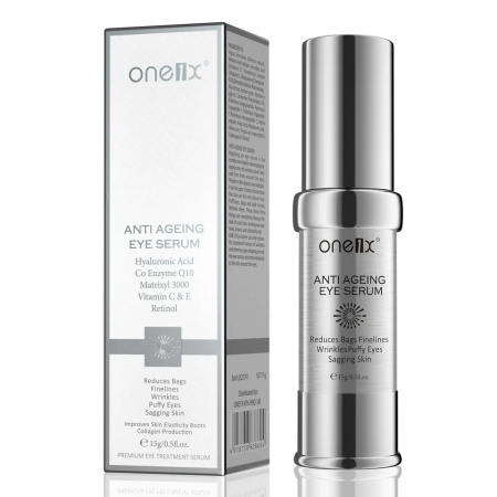 Masti pentru ten si gomaje - Serum pentru cearcane si pungi  cu acid hialuronic Q10 vitamine si retinol, 15 g