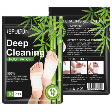 Set 10 plasturi detoxifiere cu ghimbir si bambus pentru eliminare toxine si un somn relaxat [0]