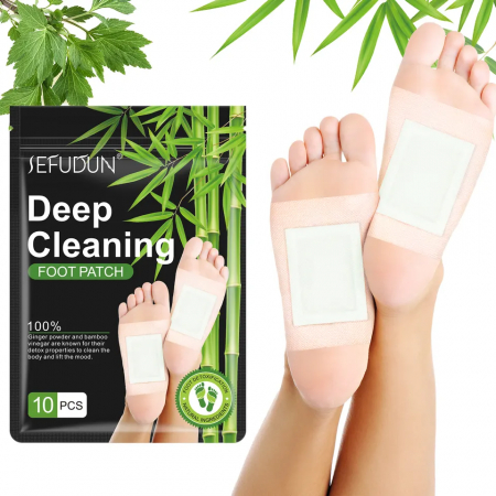 Set 10 plasturi detoxifiere cu ghimbir si bambus pentru eliminare toxine si un somn relaxat [5]