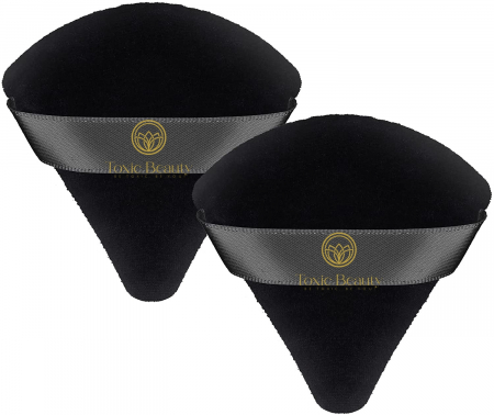 Toate produsele - Set 2 bureti machiaj triunghi Powder Puff reutilizabil pentru produse solide si lichide, negru