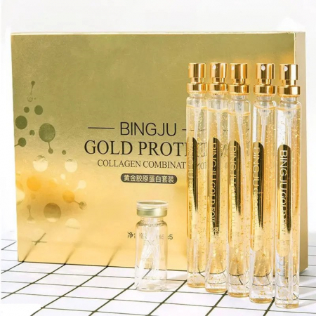 Set 20 de fire Instalift cu proteine de colagen-peptide si 5 serumuri Nano Gold, gold [2]