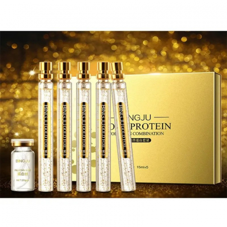 Set 20 de fire Instalift cu proteine de colagen-peptide si 5 serumuri Nano Gold, gold [4]