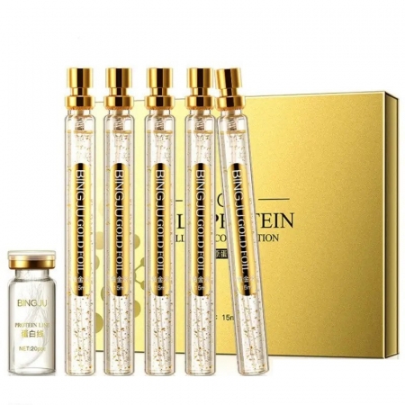 Set 20 de fire Instalift cu proteine de colagen-peptide si 5 serumuri Nano Gold, gold [0]