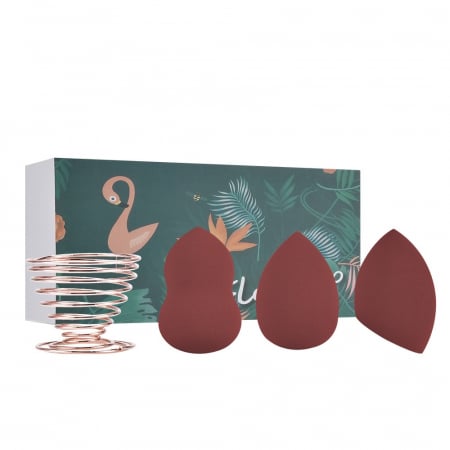 Set 3 bureti machiaj fara latex si suport metalic Flamingo maro