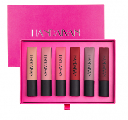 Set 6 rujuri Handayian, efect air matte cu miros de ciocolata, 3.8 ml [0]