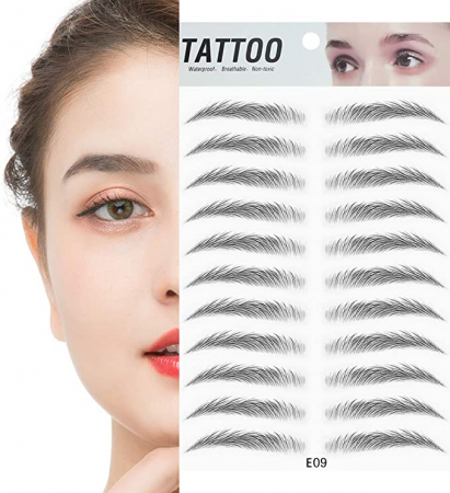 Stickere 4d tatuaj pentru sprancene efect de microblading, negru [0]