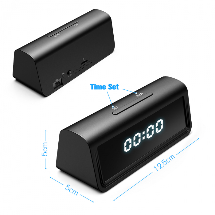 HD Video Camera WiFi - Nightvision - 4K Ultra HD - Integrated in Digital Clock - Real-Time Monitoring from Anywhere - Motion Sensor - iOS & Android [BKP-WS2] [4]