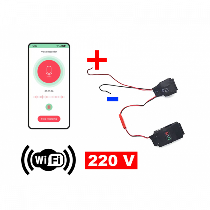 Professionelles Mikrofon und Sprachrekorder 220V mit Live-Abhören und Aufzeichnung über das Internet – Sprachaktivierung – Benachrichtigungen – iOS [1]