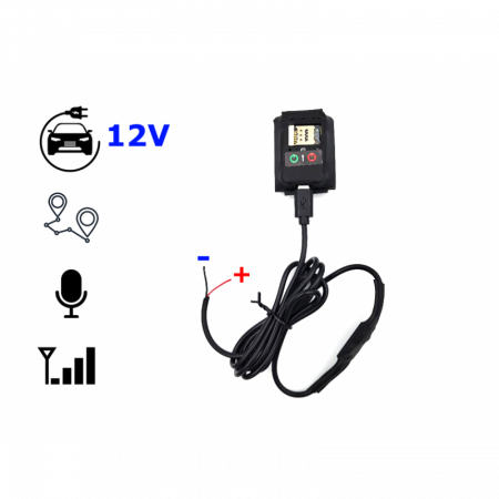 Microfoni Remoti - Microfono Spia GSM/GPS Professionale per Veicoli - Alimentazione 12V - Ascolto in Tempo Reale e Localizzazione GPS - Controllo via SMS e App iOS-Android