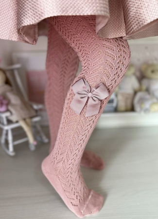 Dresuri tricotate cu funda - Pale Pink - [1]