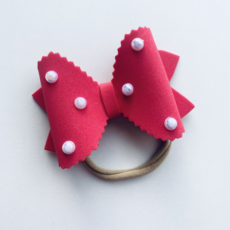 Couture Collection - Erin Red Bow & Pearls