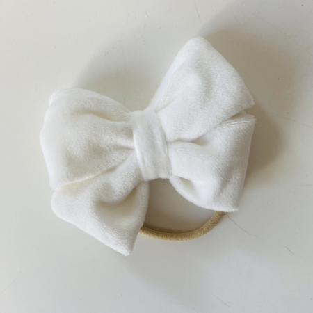 Velvet Collection - Lina Royal White Bow