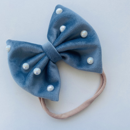 Zoe Blue Bow & Pearls [0]