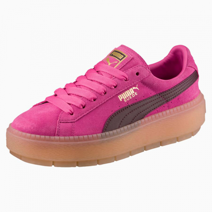 Puma pantofi sport casual femei puma platform trace block wn s din piele intoarsa