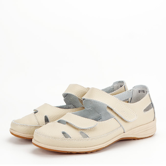 Balerini crem din piele naturala 5115 M4 Confort [2]