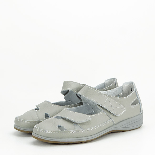 Balerini gri din piele naturala 5115 M4 Confort [2]
