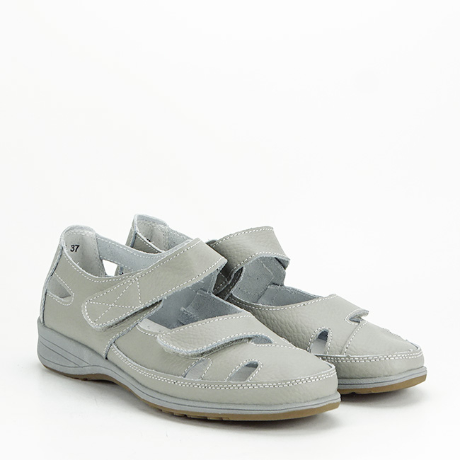 Balerini gri din piele naturala 5115 M4 Confort [4]
