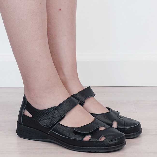 Balerini negru din piele naturala 5115 M4 Confort [6]