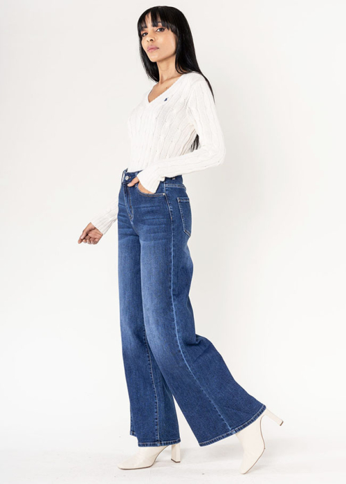 Blugi albastrii dama wide leg Nina Carter YY300-9 M10 [3]