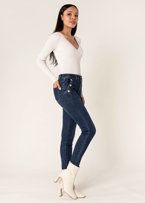 Blugi dama albastri inchis slim Nina Carter P217-2A M9 [4]