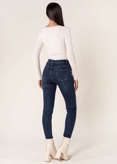 Blugi dama albastri inchis slim Nina Carter P217-2A M9 [5]