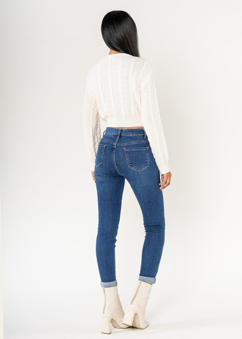 Blugi dama albastrii Slim Fit Nina Carter P605-1 M10 [3]