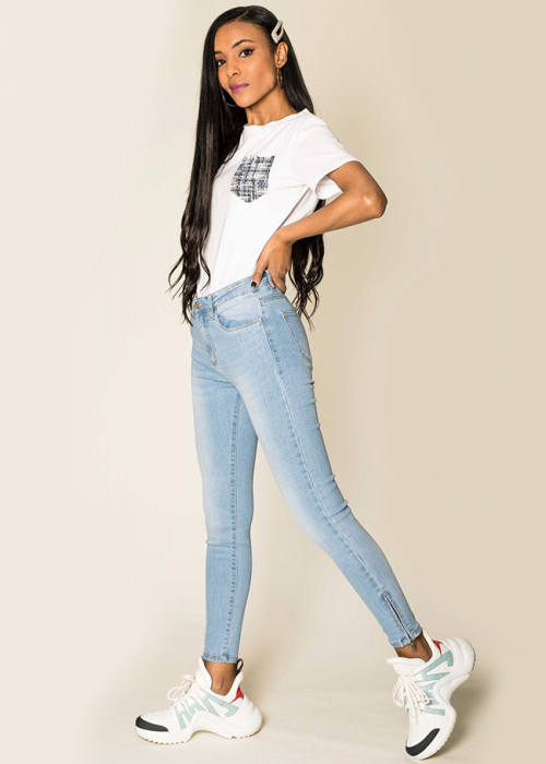 Blugi Dama Albastru deschis Slim Nina Carter P117-6 M10 [2]