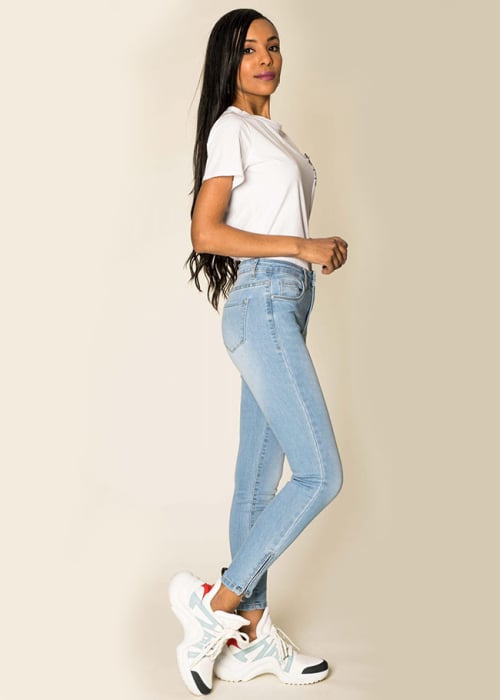Blugi Dama Albastru deschis Slim Nina Carter P117-6 M10 [3]