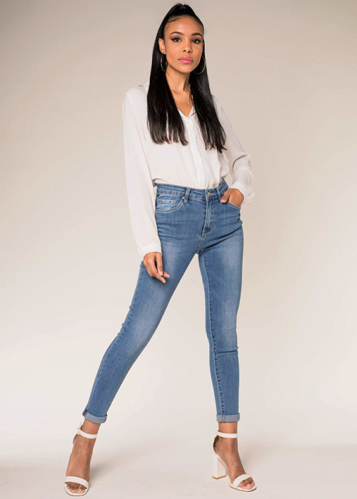 Blugi Dama Albastru Slim Nina Carter P078-5 M9