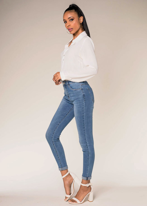 Blugi Dama Albastru Slim Nina Carter P078-5 M9 [3]