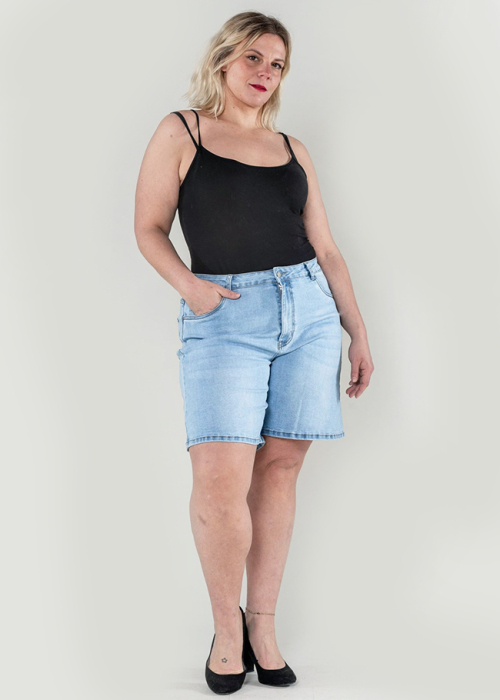 Blugi dama basic marime mare Nina Carter albastru deschis P618-6 M7 [2]
