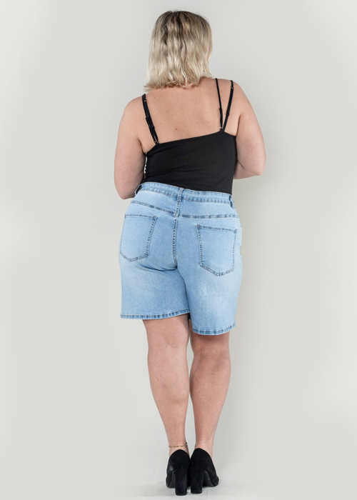 Blugi dama basic marime mare Nina Carter albastru deschis P618-6 M7 [4]