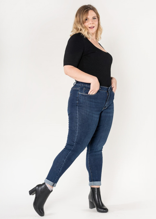 Blugi  dama basic marimi mari Nina Carter albastri P608-9 M10 [4]