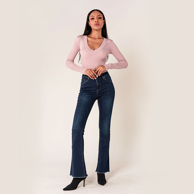 Blugi Dama Evazati BoatCut Nina Carter Albastru Inchis P218-2A M10 [3]