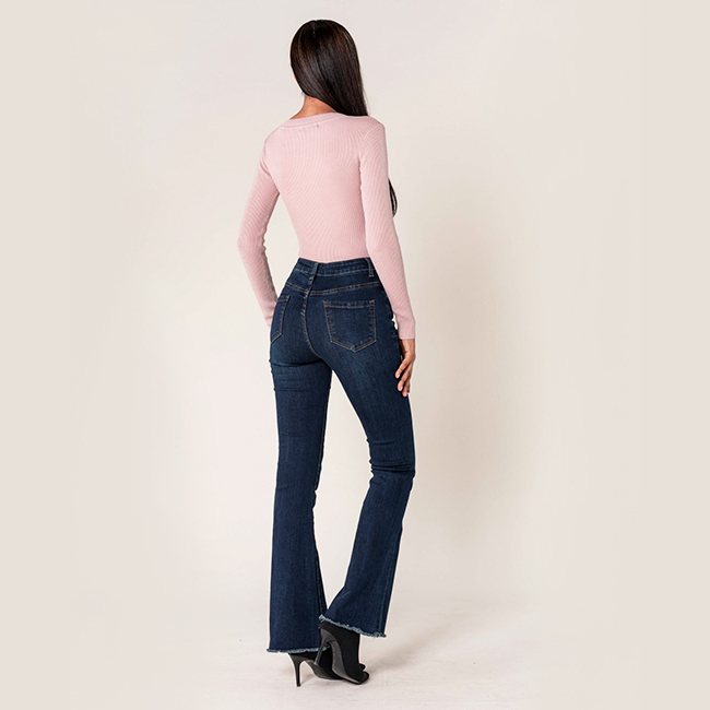 Blugi Dama Evazati BoatCut Nina Carter Albastru Inchis P218-2A M10 [4]