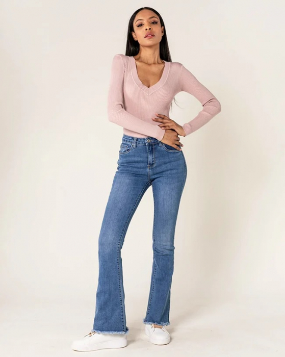 Blugi Dama Evazati BoatCut Nina Carter Albastri P218-5A M10 [2]