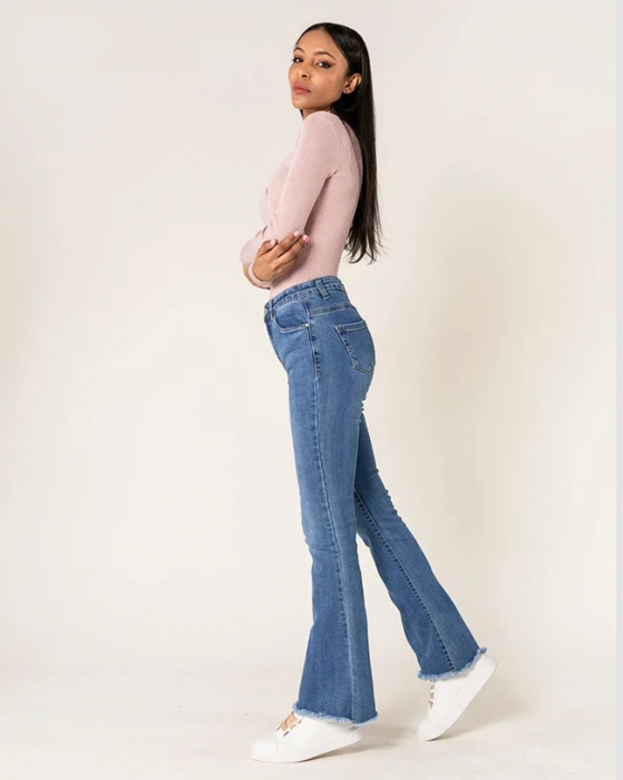 Blugi Dama Evazati BoatCut Nina Carter Albastri P218-5A M10 [3]