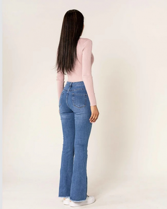 Blugi Dama Evazati BoatCut Nina Carter Albastri P218-5A M10 [4]