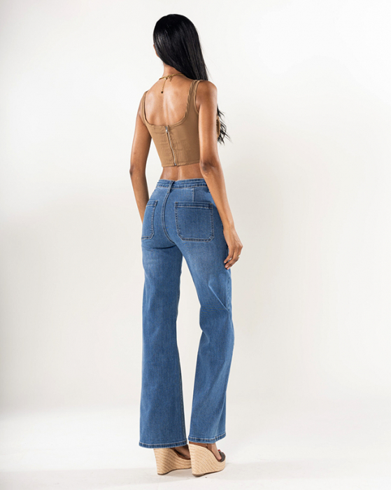 Blugi Dama Evazati Nina Carter Albastri P195-5 M8 [4]