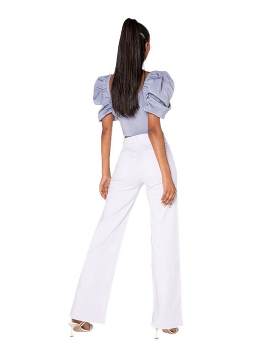 Blugi dama evazati Nina Carter albi P195-10 M10 [3]
