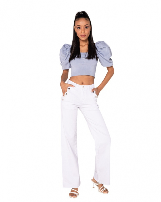 Blugi dama evazati Nina Carter albi P195-10 M10 [4]