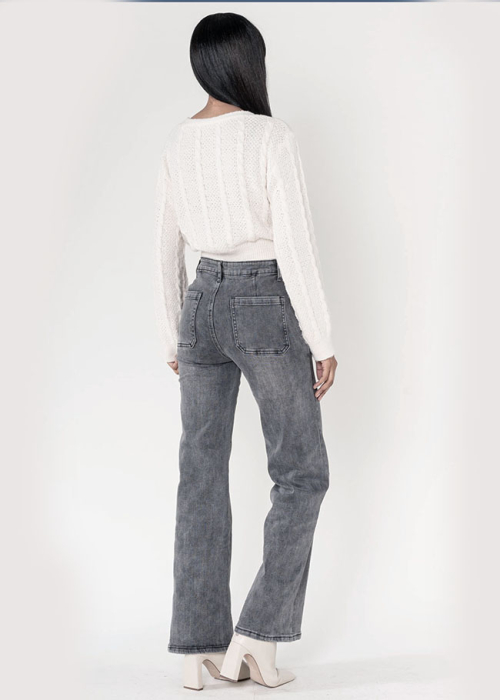 Blugi Dama Evazati Nina Carter Gri inchis P195-17A M10 [4]