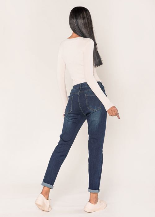 Blugi dama mom fit Nina Carter albastru inchis P189-2 M7 [5]