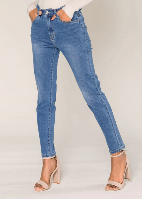 Blugi dama mom fit Nina Carter albastru inchis P189-5 M7 [2]